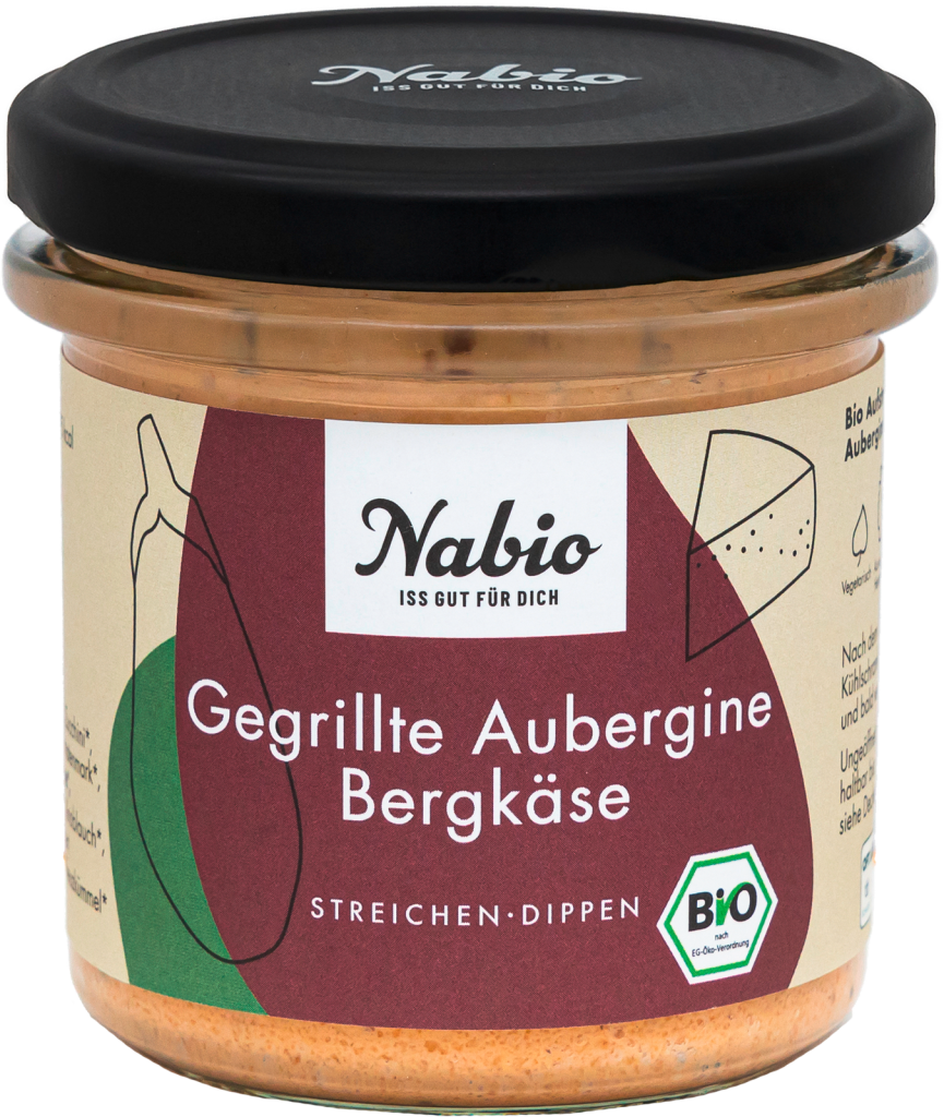 Bio Nabio gegrillte Aubergine Bergkäse Aufstrich 135g