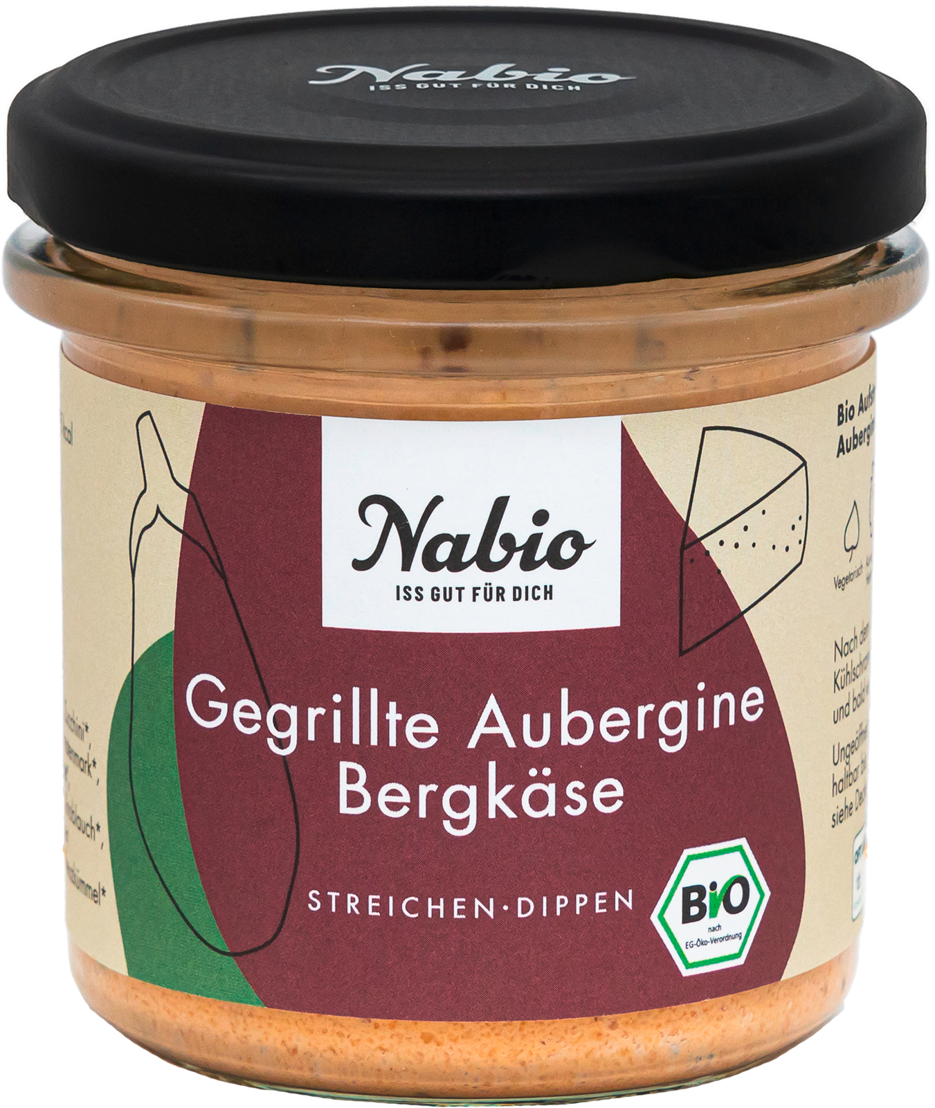 Bio Nabio gegrillte Aubergine Bergkäse Aufstrich 135g
