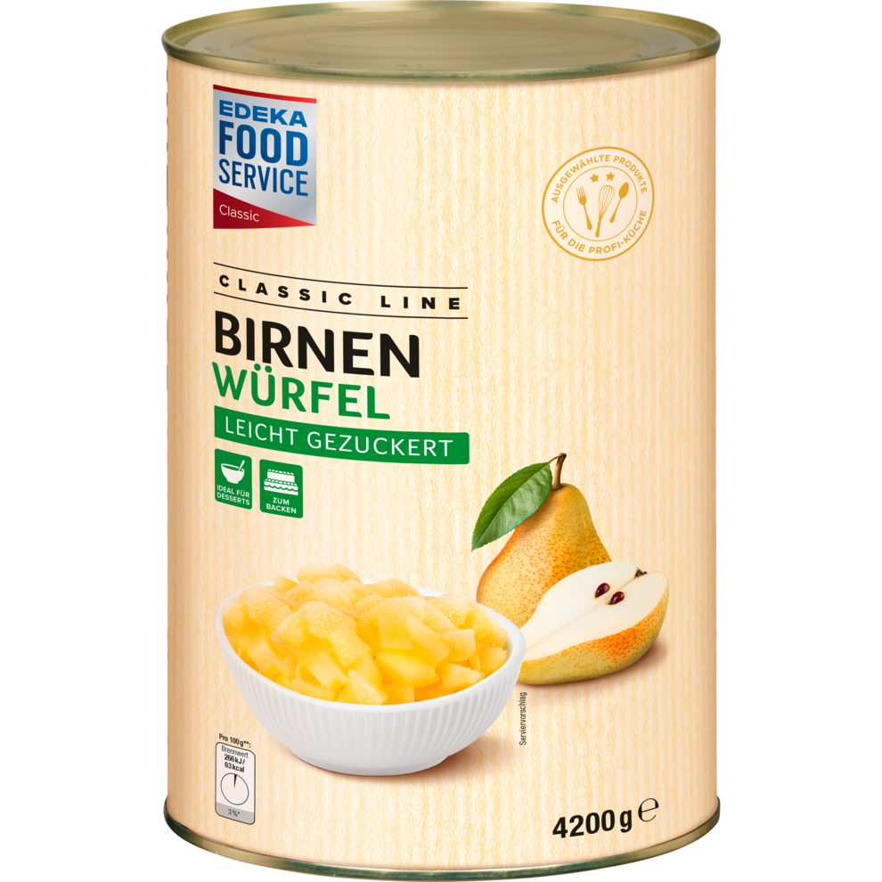 EDEKA Foodservice Classic Birnen Würfel leicht gezuckert 4200g