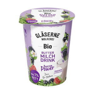 Bio Gläserne Molkerei Fruchtbuttermilch Drink Beeren Power 500g