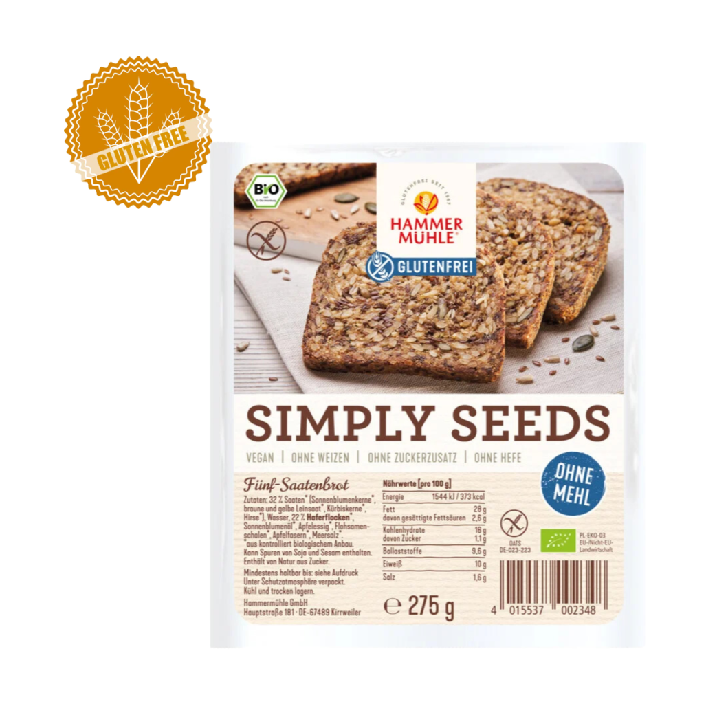 Bio Hammermühle Simply Seeds Fünf-Saatenbrot 275g