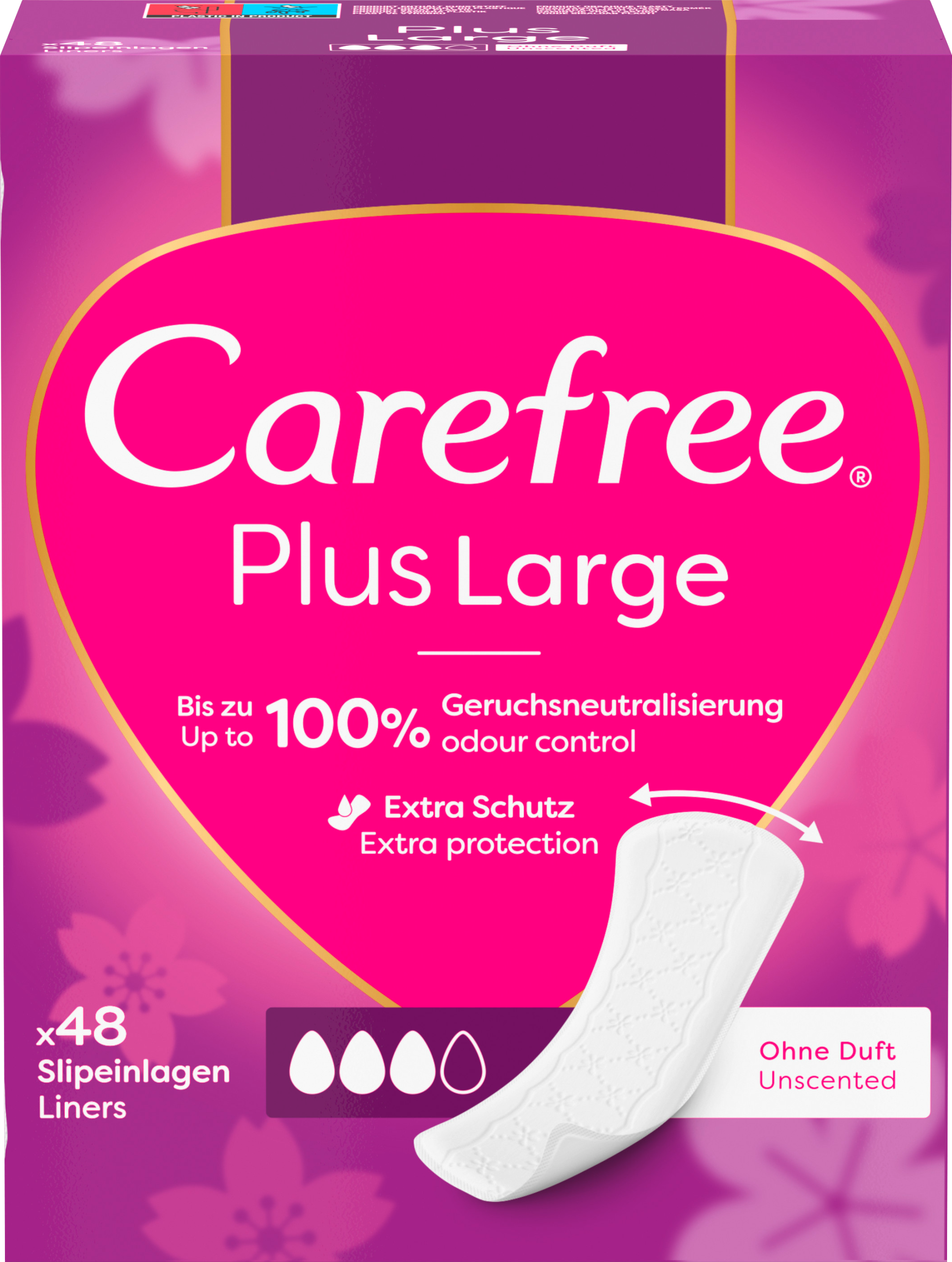 Carefree Slipeinlagen Plus Large ohne Duft 48ST