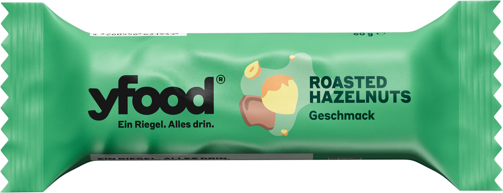 yfood Riegel Roasted Hazelnuts 60g