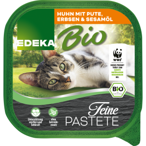 Bio EDEKA Katze Huhn&Pute mit Erbsen und Sesamöl 100g
