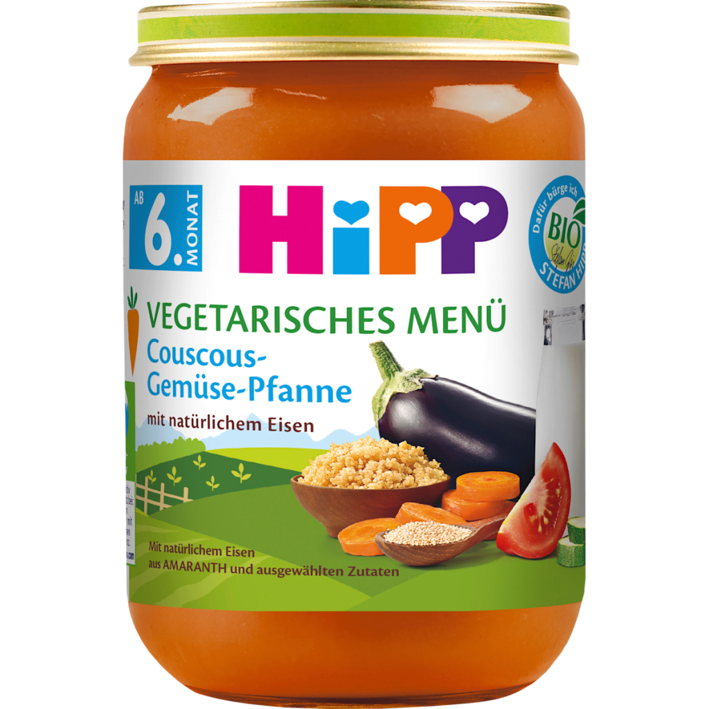 Bio Hipp Menü Couscous-Gemüse-Pfanne ab dem 6.Monat 190g