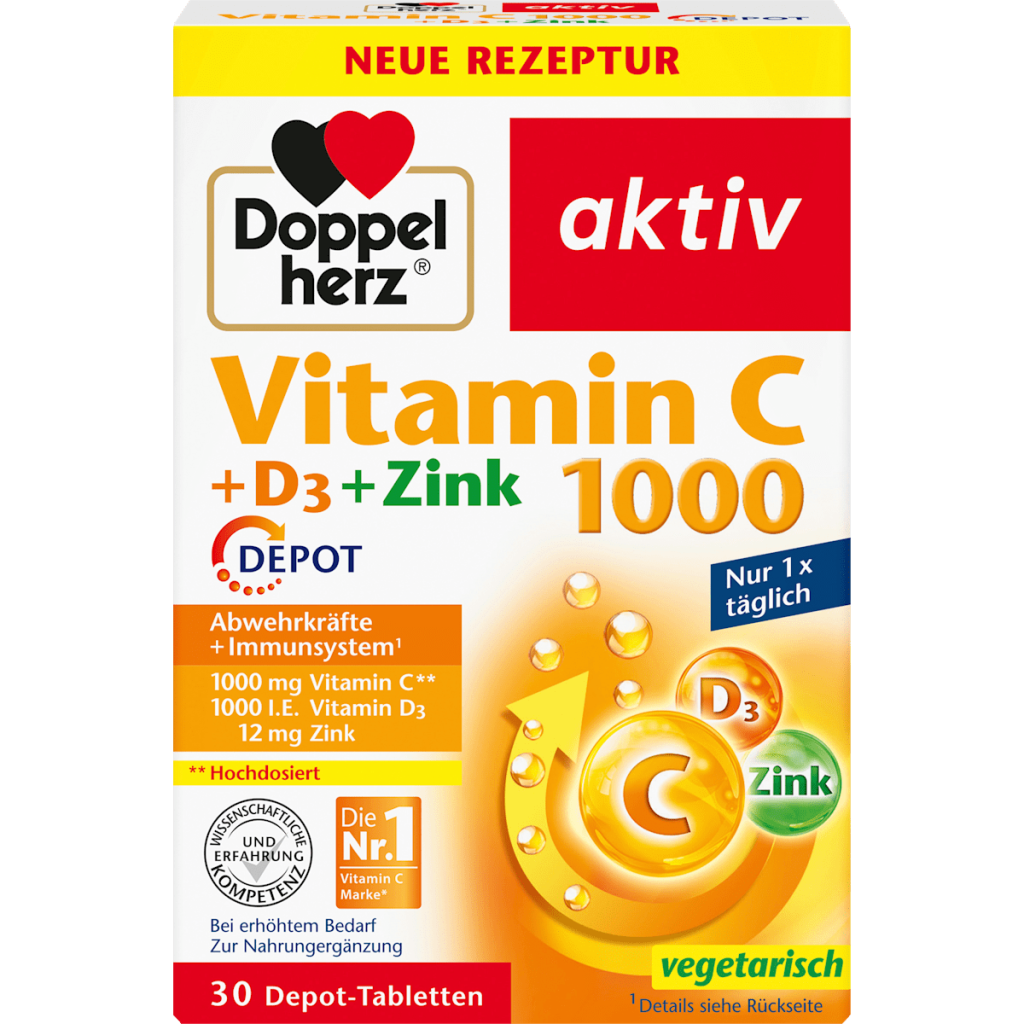 Doppelherz Vitamin C 1000+D3+Zink Depot 30Tabletten 42,9g