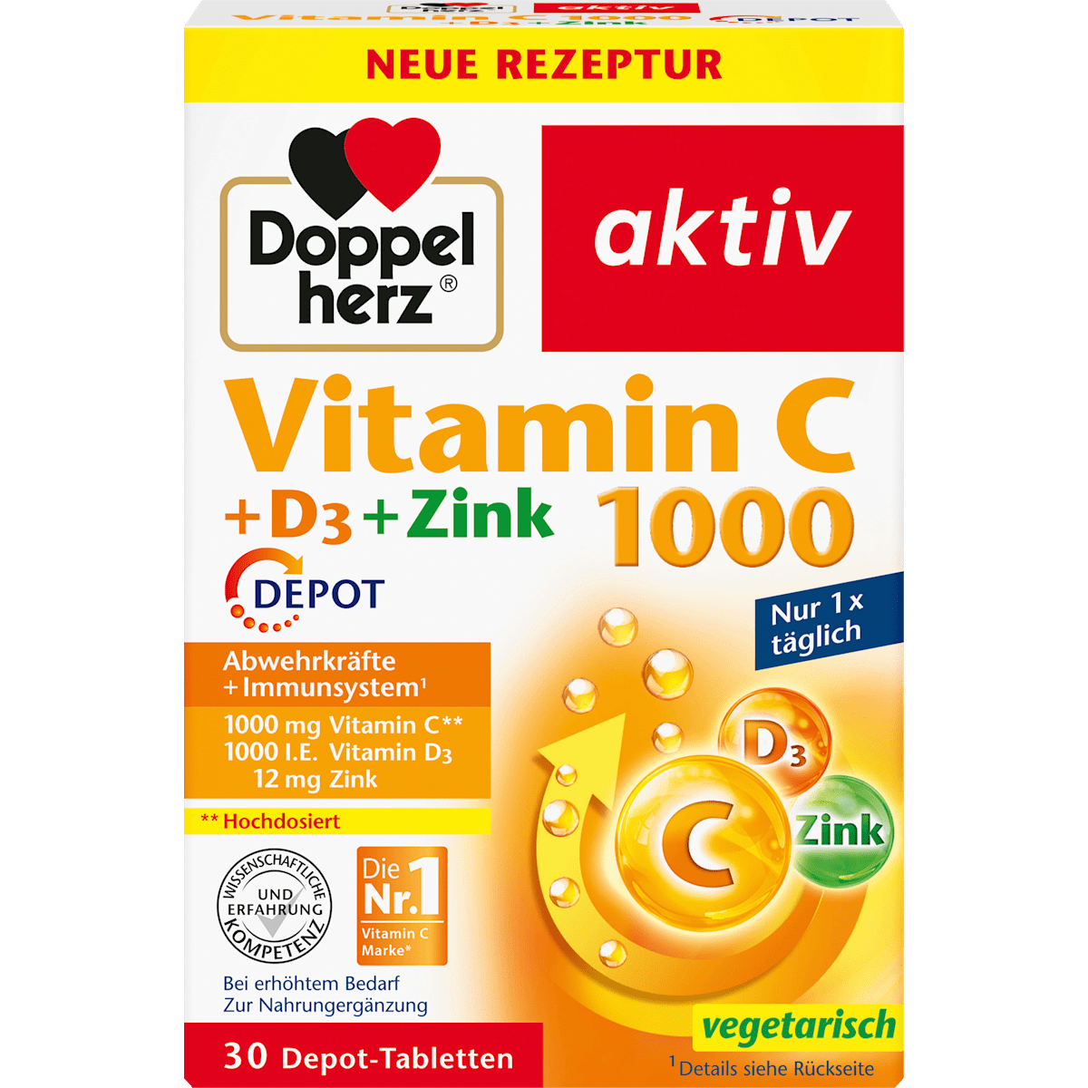 Doppelherz Vitamin C 1000+D3+Zink Depot 30Tabletten 42,9g