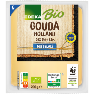 Bio EDEKA Gouda Keilstück mittelalt 51% 200g