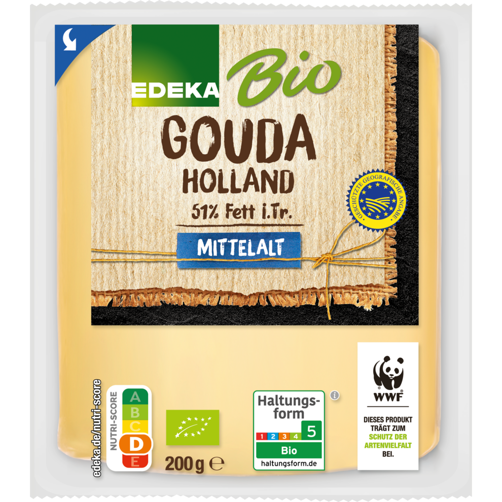 Bio EDEKA Gouda Keilstück mittelalt 51% 200g