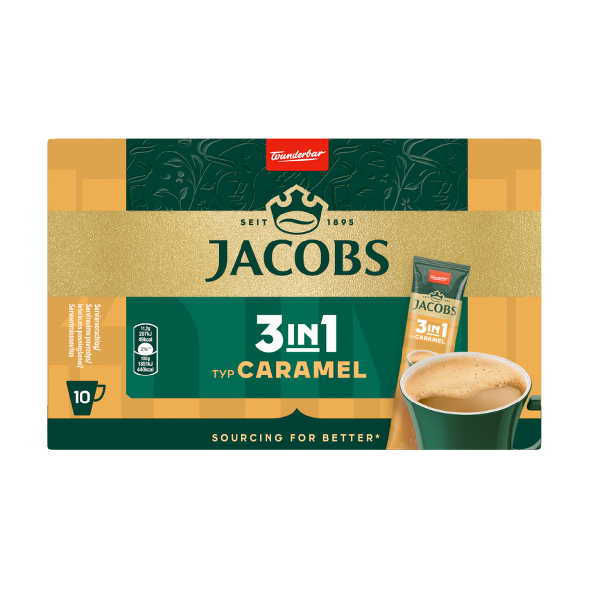 Jacobs Кофе растворимый 3in1 карамель 10ST 112g