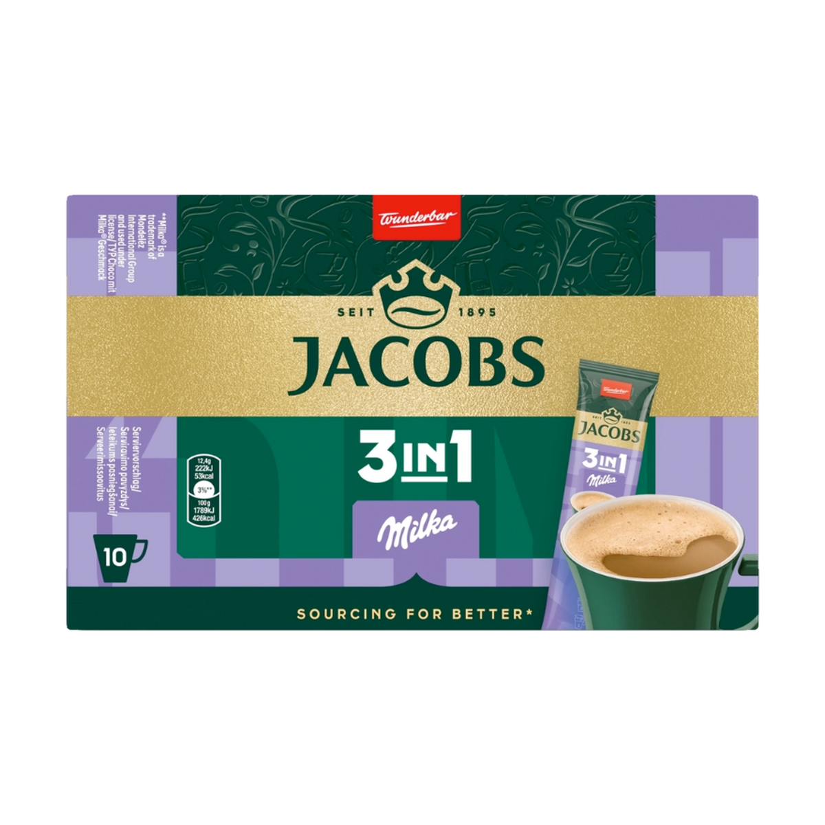 Jacobs Кофе растворимый 3in1 Milka 10ST 124g