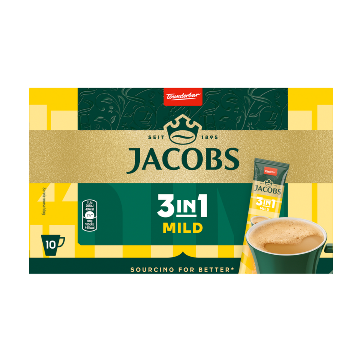Jacobs Кофе растворимый 3in1 мягкий 10ST 111g