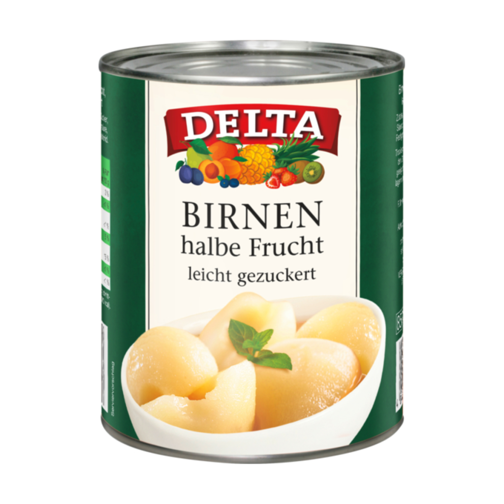 Delta Birnen halbe Frucht leicht gezuckert 820g