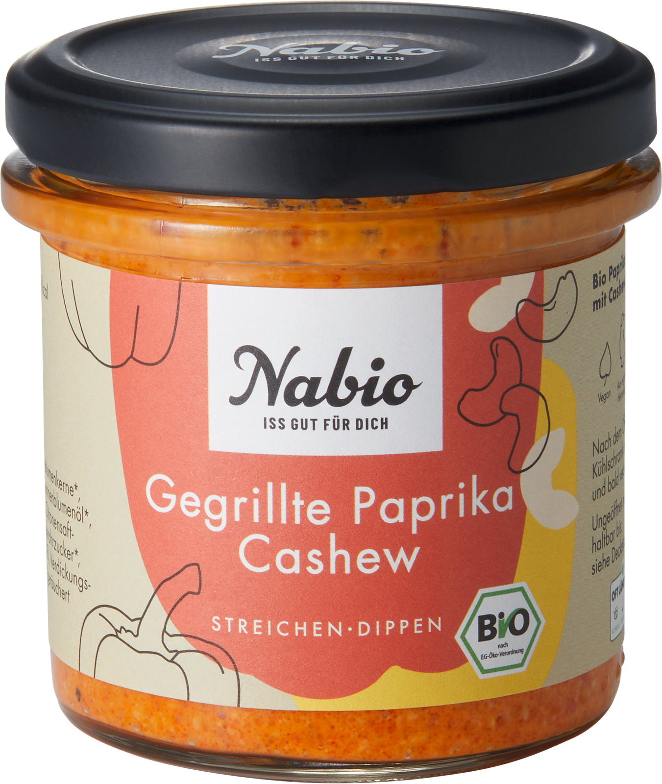 Bio Nabio Aufstrich Gegrillte Paprika Cashew 135g