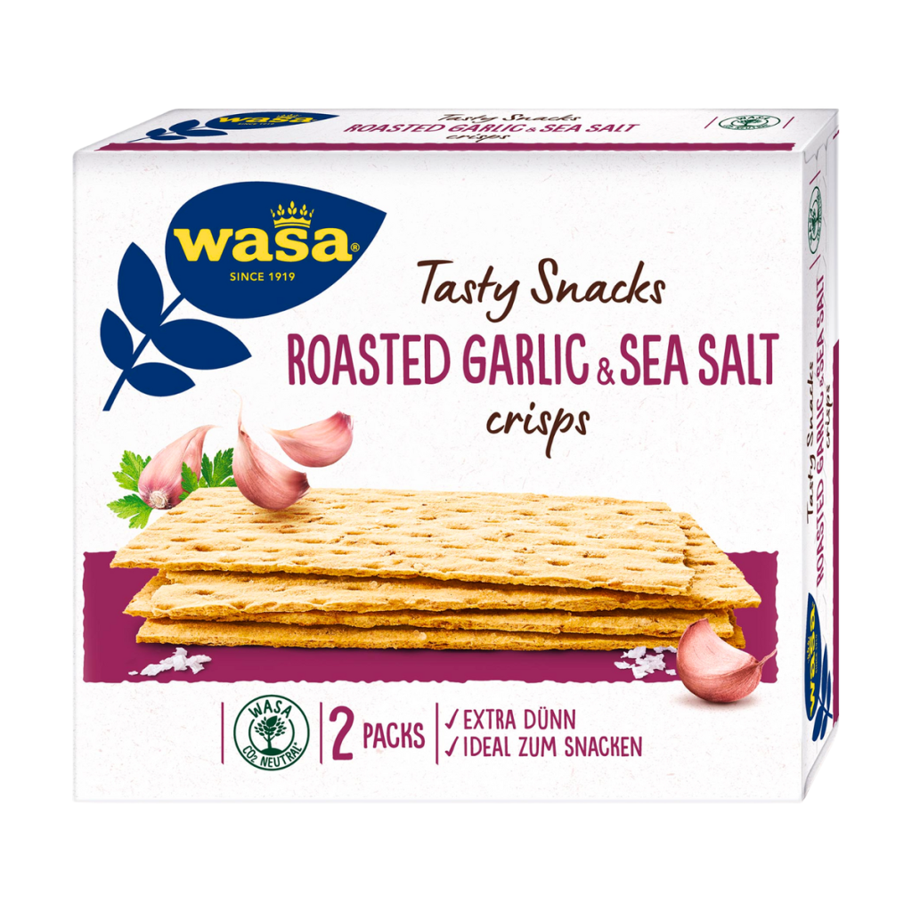 Wasa Tasty Snacks Roasted Garlic&Seasalt 190g