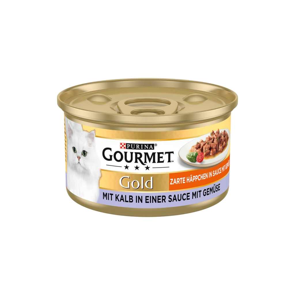 Gourmet Gold Leckerbissen in Sauce Kalb&Gemüse Katzennassnahrung 85g