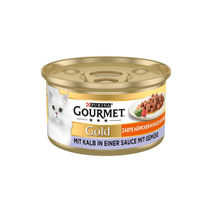 Gourmet Gold Leckerbissen in Sauce Kalb&Gemüse Katzennassnahrung 85g