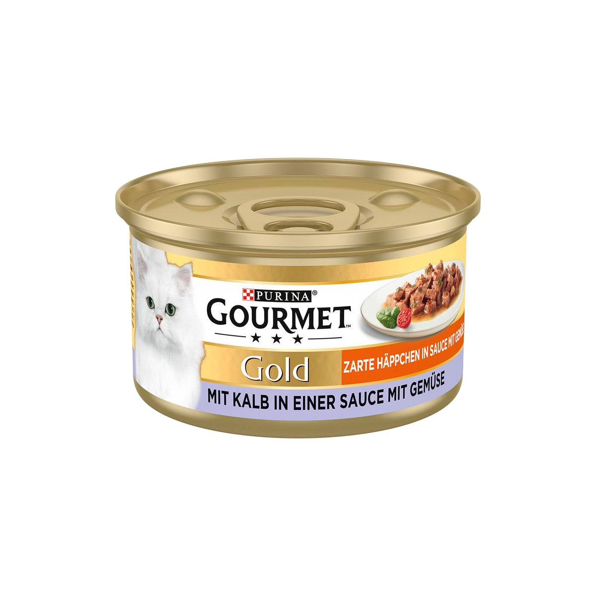 Gourmet Gold Leckerbissen in Sauce Kalb&Gemüse Katzennassnahrung 85g