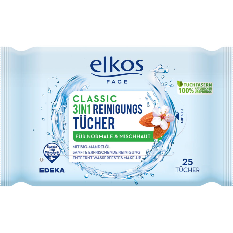 EDEKA elkos Gesichtsreinigungstücher Classic 25ST