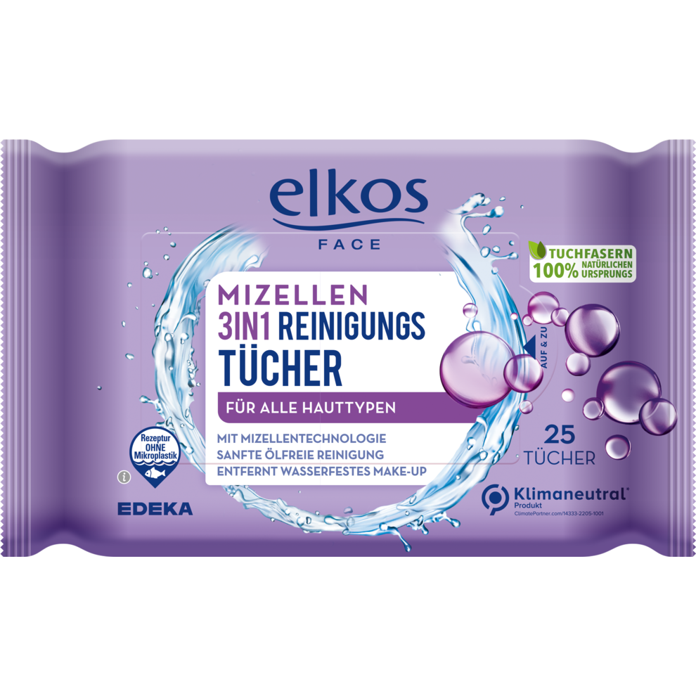 EDEKA elkos Gesichtsreinigungstücher Mizellen 25ST