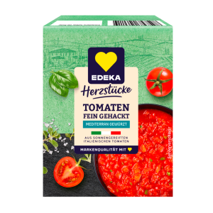 EDEKA Herzstücke Tomaten in Stücken mit Tomatensaft mit mediterraner Kräutermischung 390g