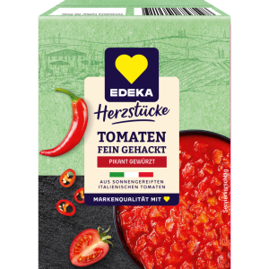 EDEKA Herzstücke Tomaten fein gehackt pikant gewürzt 390g