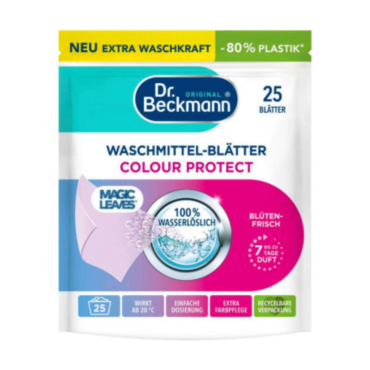 Dr.Beckmann Magic Leaves Color Protect Waschmittelblätter Blütenfrisch 25ST 100g