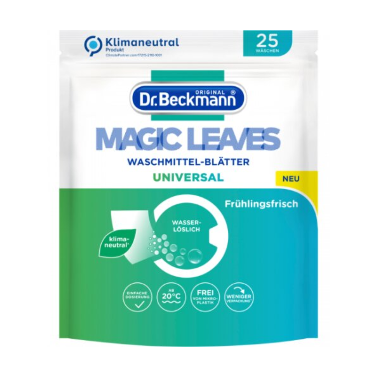 Dr.Beckmann Magic Leaves Universal Waschmittelblätter Frische Brise 25ST 100g