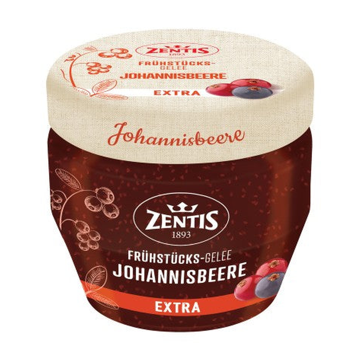 Zentis Frühstücks-Konfitüre Extra Johannisbeer-Gelee 230g