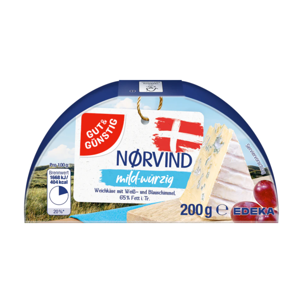 GUT&GÜNSTIG Nørvind Weichkäse mit Weiß-und Blauschimmel 65% 200g