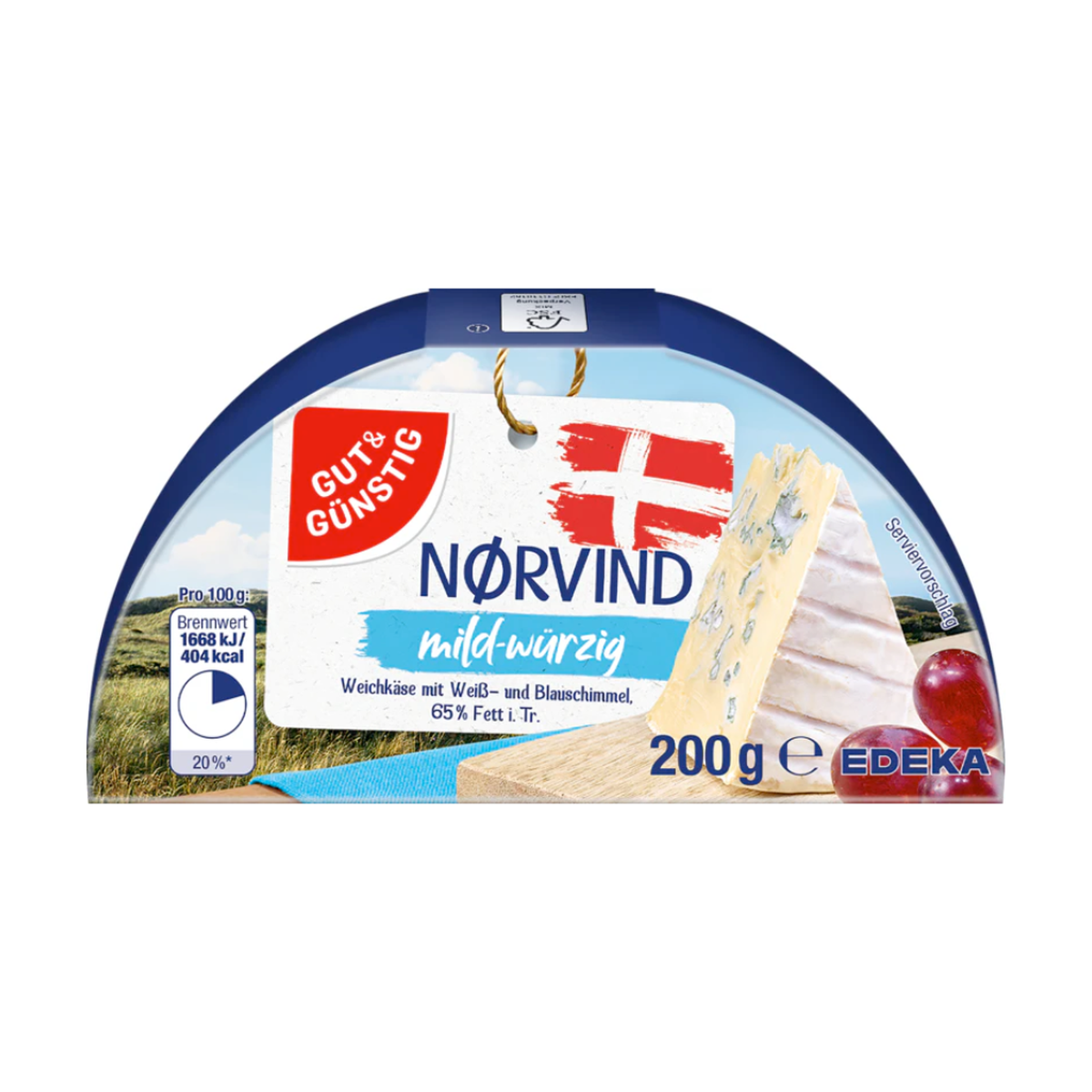 GUT&GÜNSTIG Nørvind Weichkäse mit Weiß-und Blauschimmel 65% 200g