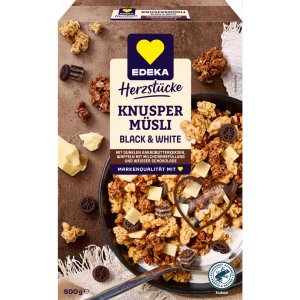 EDEKA Herzstücke Knusper Müsli Black&White Choco Cookie 500g