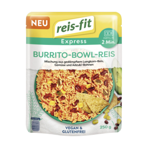 Reis-fit Express Burrito-Bowl-Reis mit Gemüse und Adzuki-Bohnen 250g