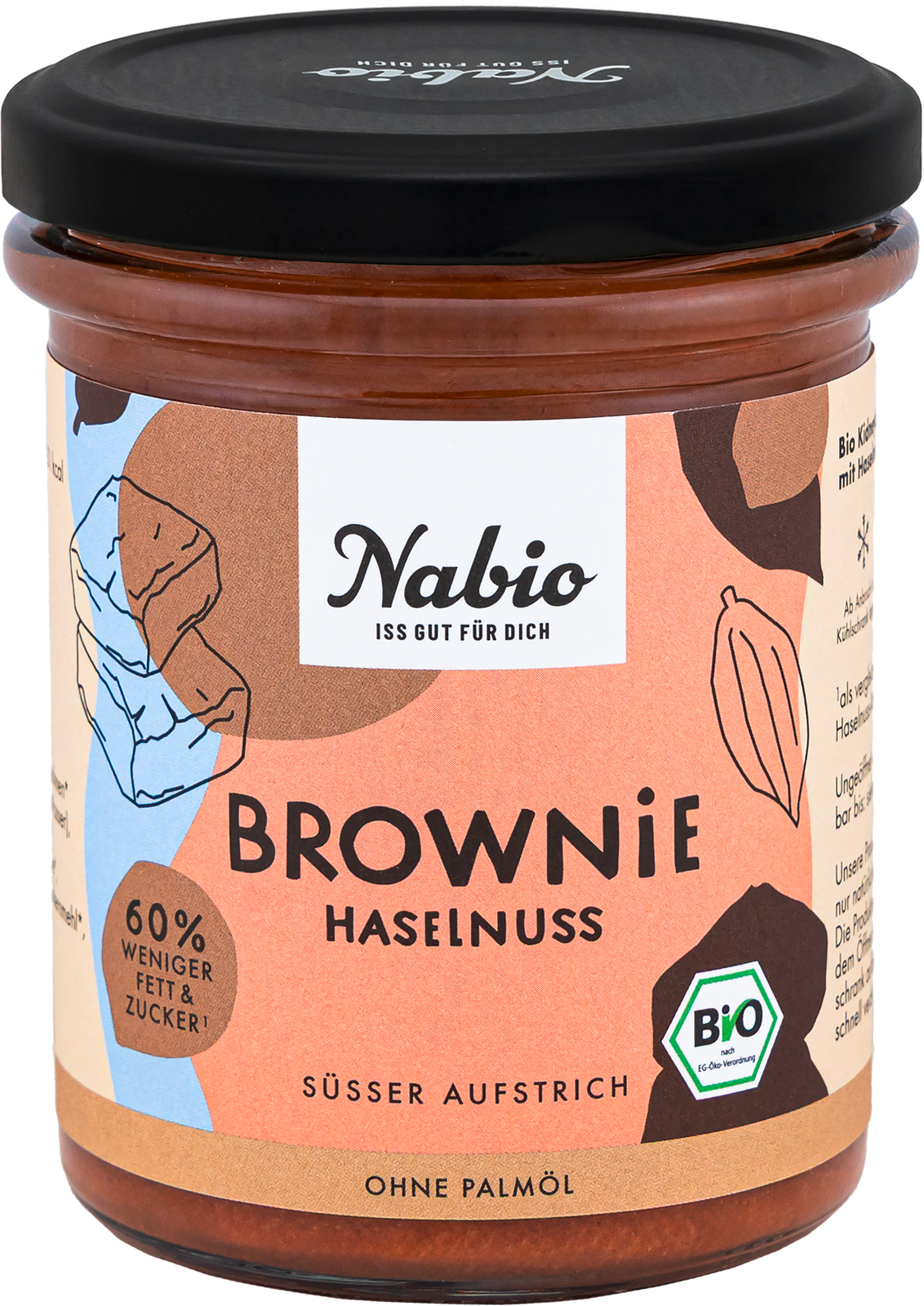 Bio Nabio Süßer Aufstrich Brownie Haselnuss 175g