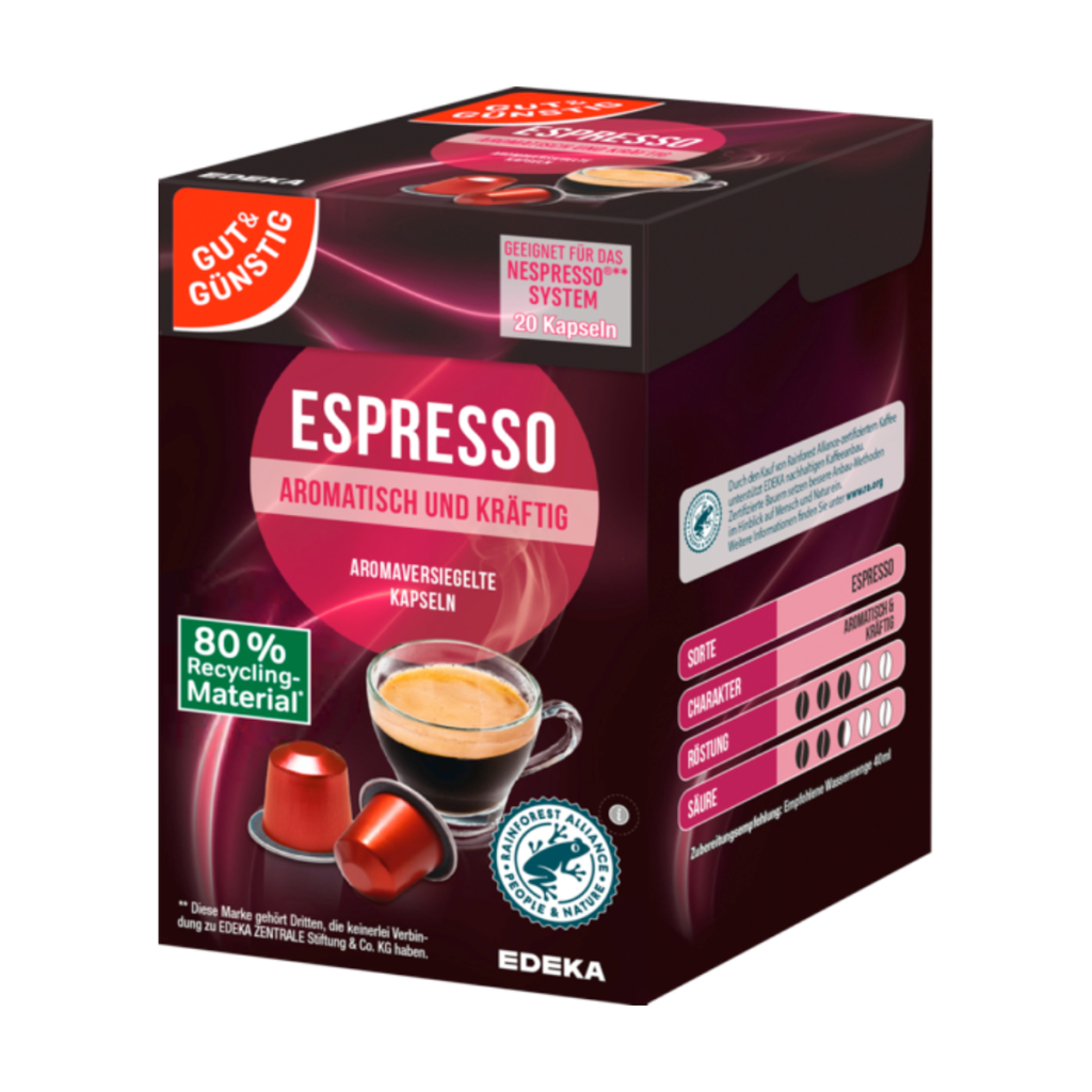 GUT&GÜNSTIG Kaffeekapseln Espresso 20ST 104g