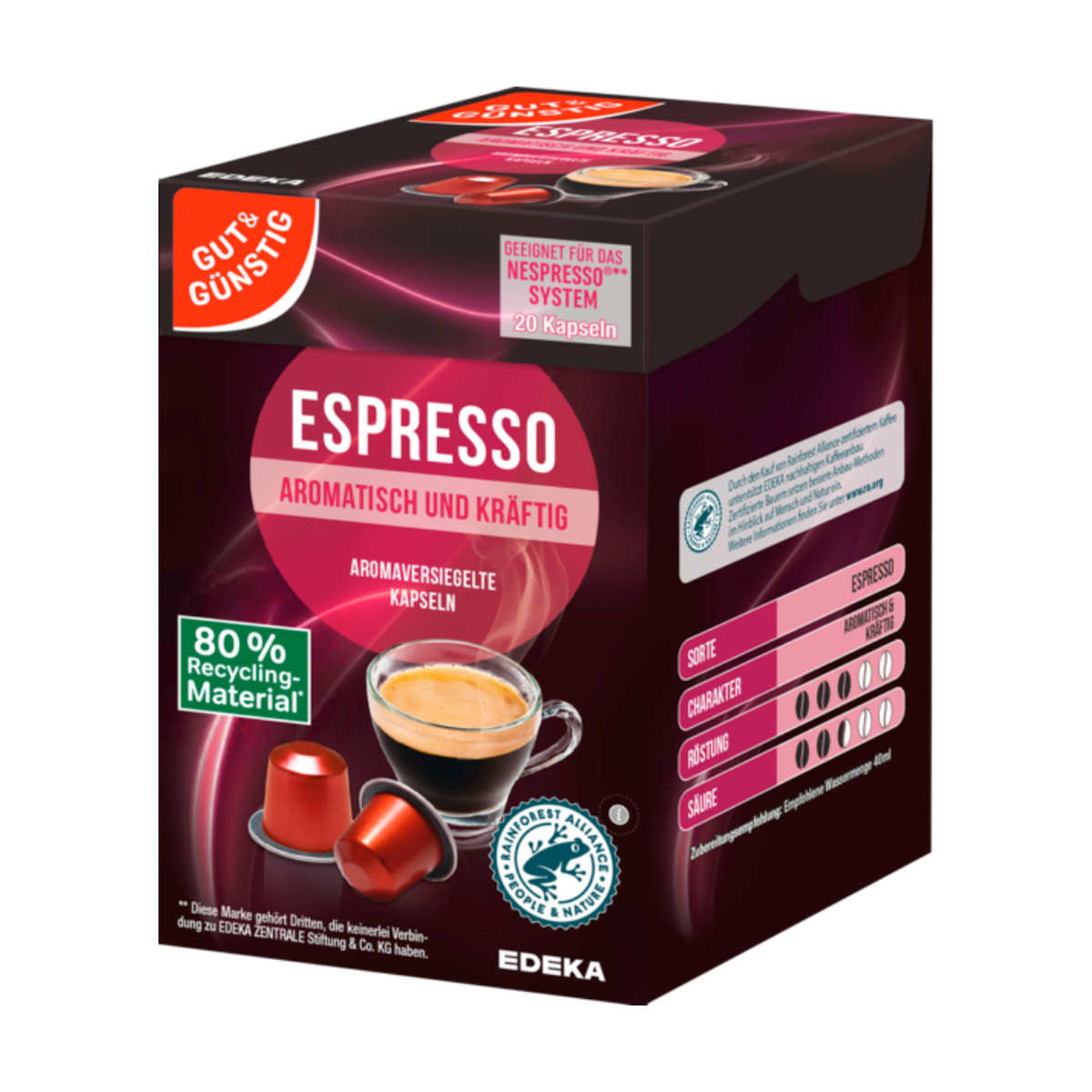 GUT&GÜNSTIG Kaffeekapseln Espresso 20ST 104g