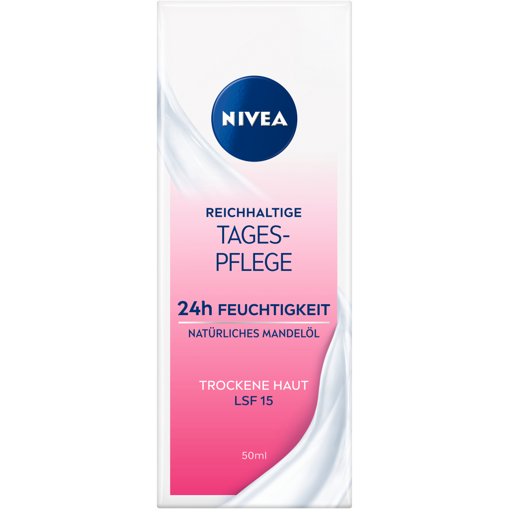 Nivea reichhaltige Tagespflege 24h Feuchtigkeit trockene Haut LSF15 50ml
