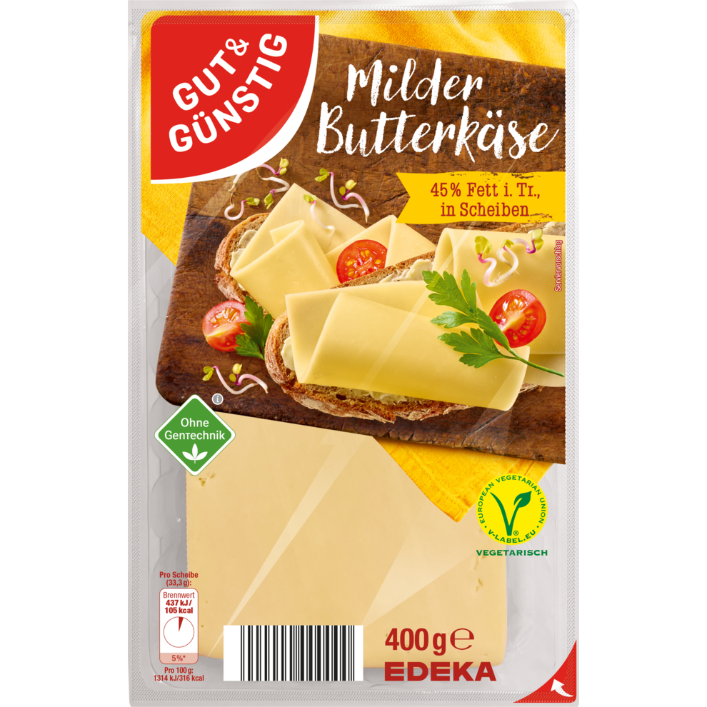 GUT&GÜNSTIG Butterkäse 45% 400g VLOG