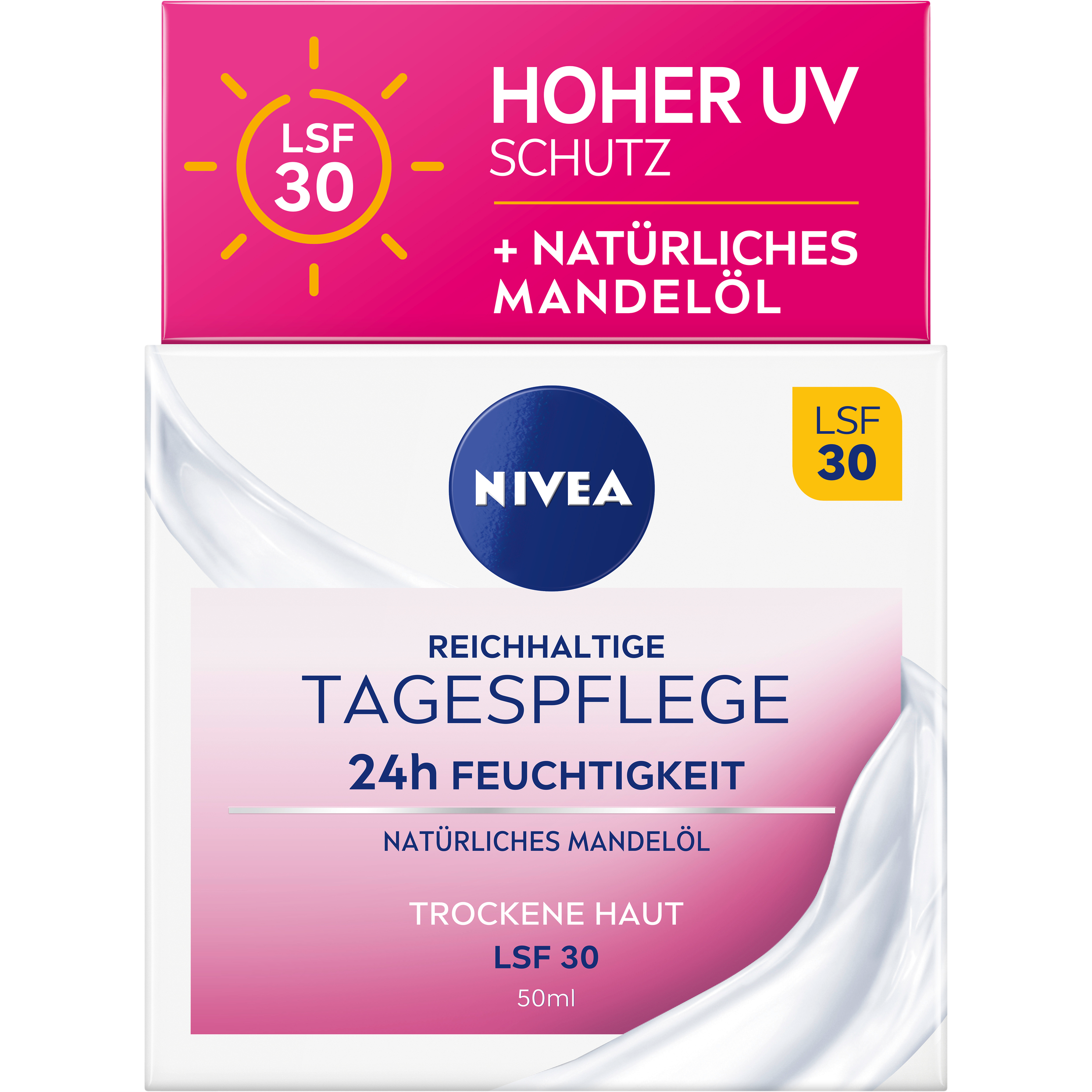 Nivea Reichhaltige Tagespflege 24h Feuchtigkeit Trockene Haut LSF30 50ml
