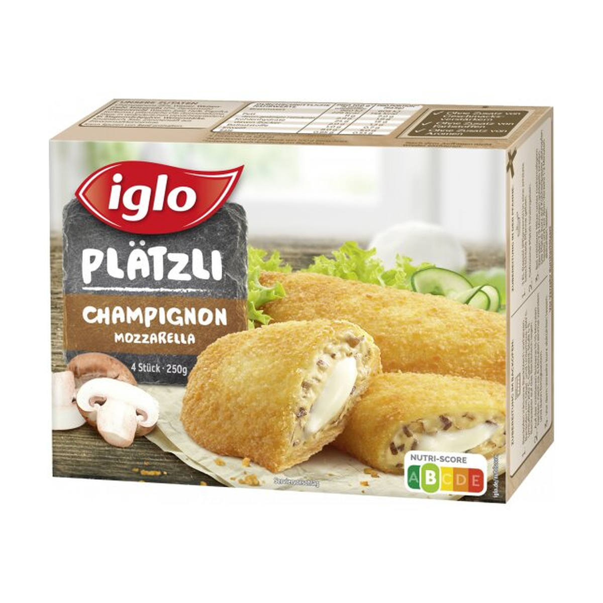 Iglo Veggi Love Plätzli Champignon-Mozzarella 250g