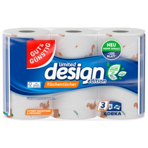 GUT&GÜNSTIG Küchentücher Design 3-lagig 3x100BL