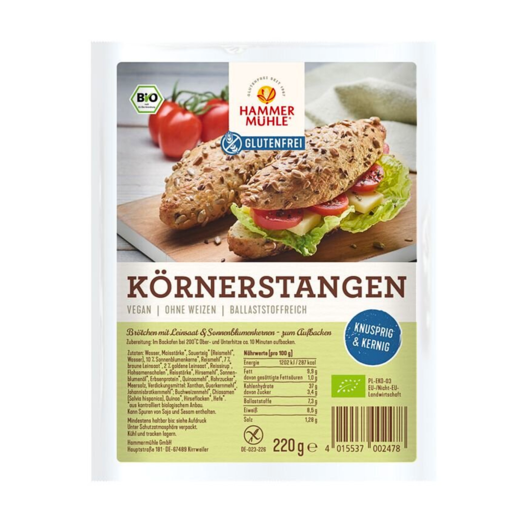 Bio Hammermühle Körnerstangen glutenfrei 2x110g