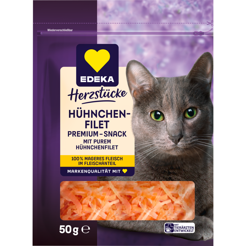 EDEKA Herzstücke Hühnchenfilet für Katzen 50g