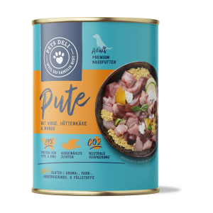 Pets Deli Pute mit Hirse und Hüttenkäse und Mango 400g