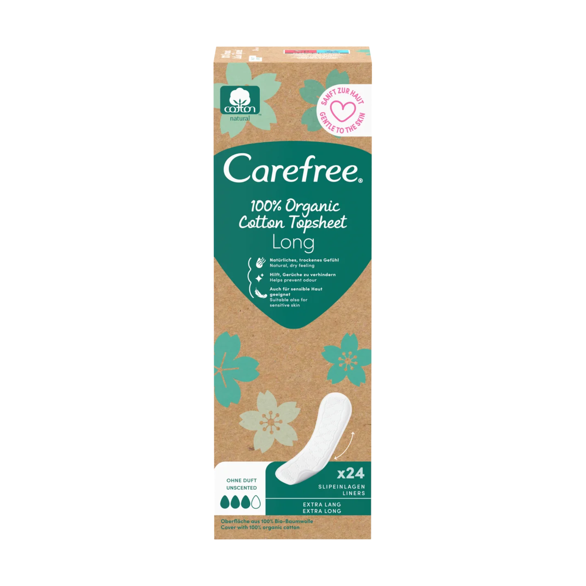 Carefree Slipeinlagen Organic Cotton Long 24ST