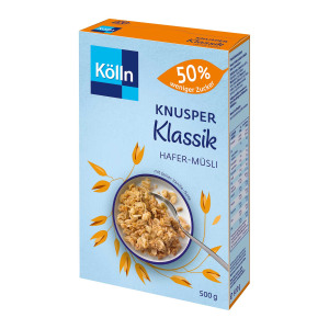 Kölln Хрустящий классика овсяное мюсли 50% меньше сахар 500g