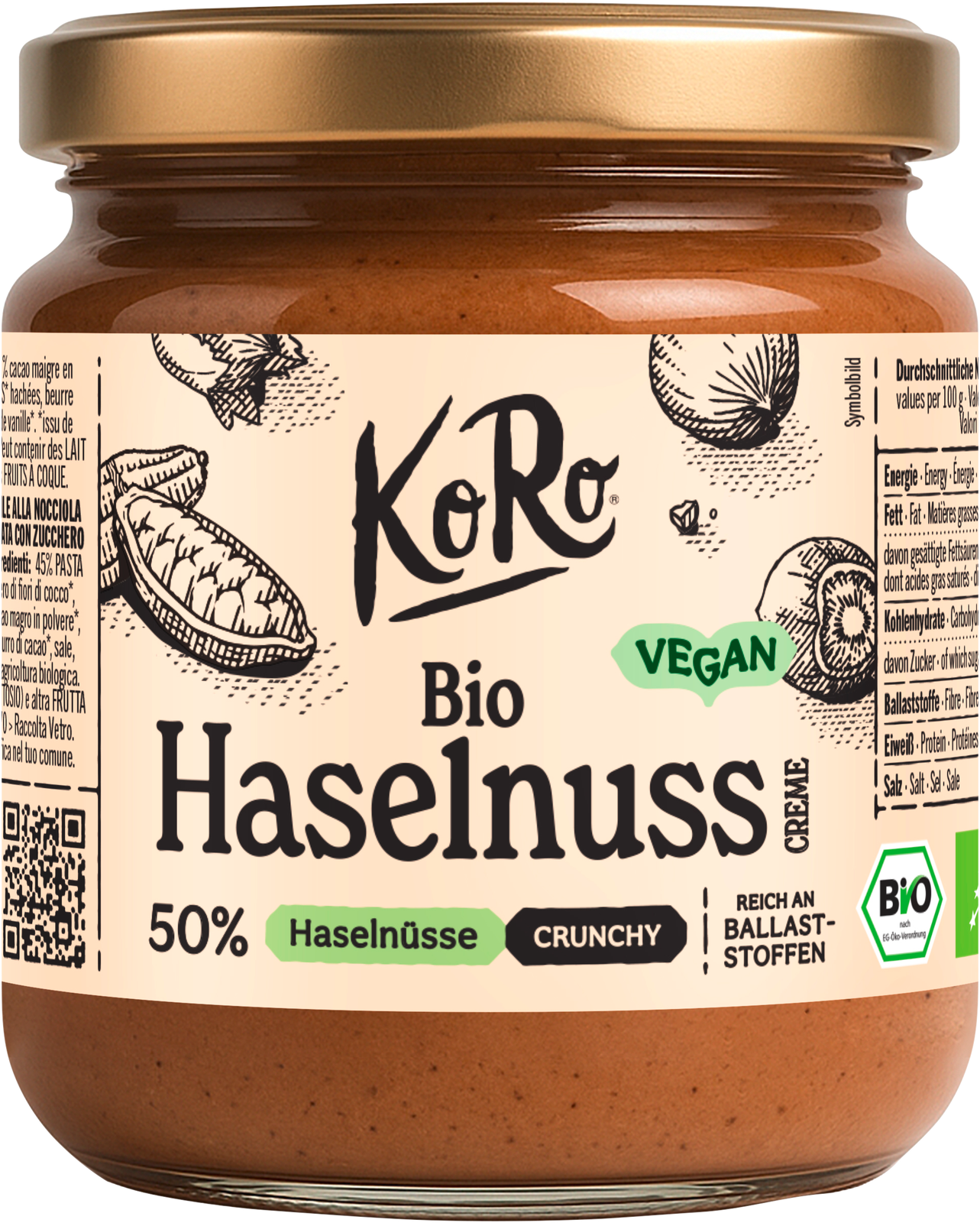 Bio Koro Crunchy Hasenusscreme Kakao 400g