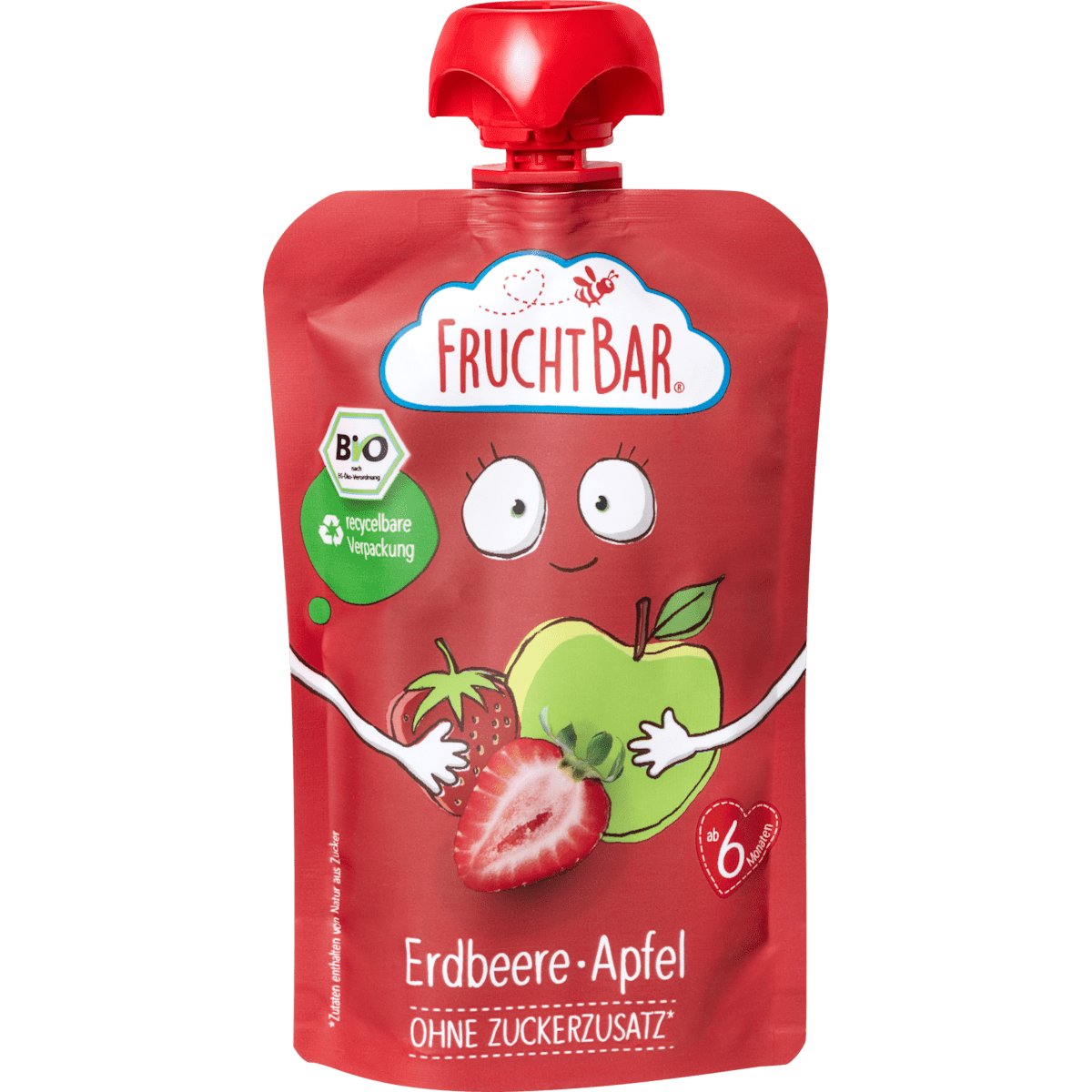 Bio Fruchtbar Fruchtpüree Erdbeere, Apfel 100g