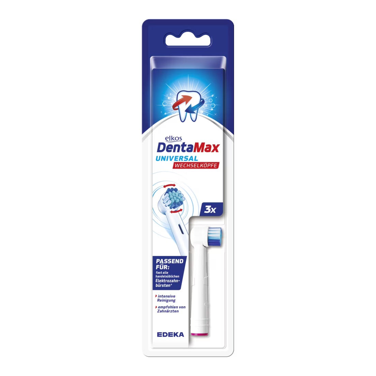 EDEKA elkos DentaMax Universal Wechselköpfe Total Clean Sonic 2ST