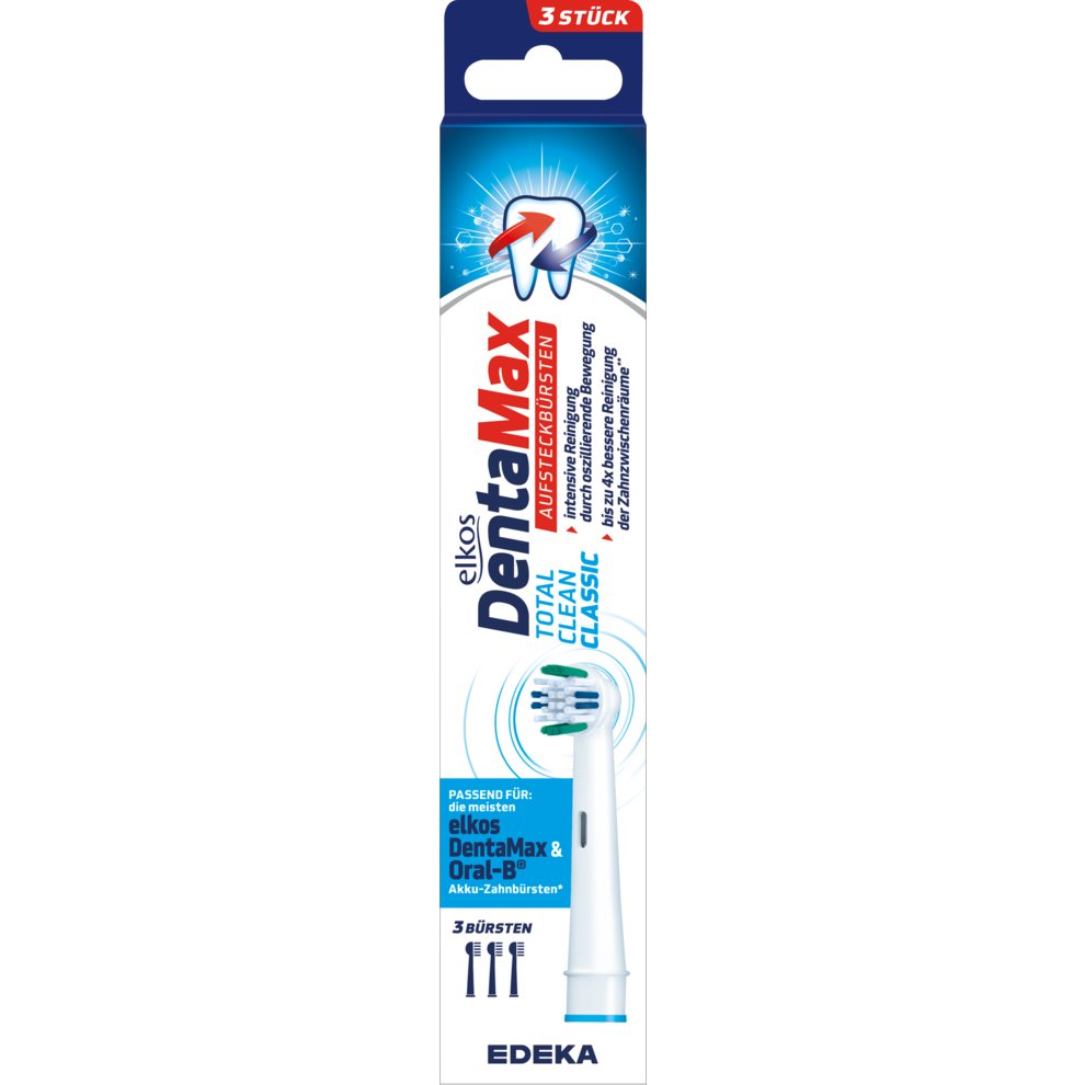 EDEKA elkos DentaMax Universal Wechselköpfe Total Clean Classic 3ST